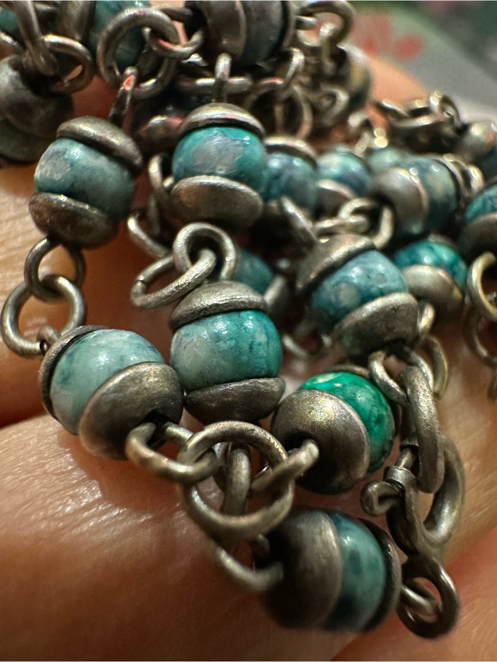 925 blue tiny stones vintage necklace